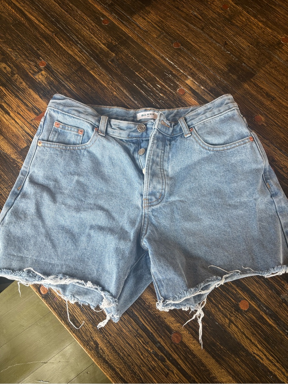 Parke Light Blue Denim Cutoff Shorts 100% cotton